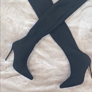 Glittered pointy toe stiletto heels